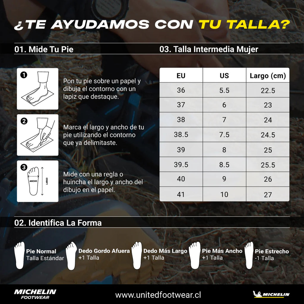 Zapatilla Botín Hiking Senderismo Verde Michelin Dr37